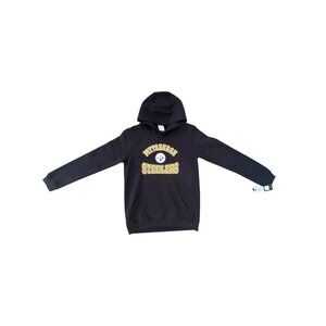 NFL Pittsburgh Steelers Youth Black Hoodie Sweatshirt LG Cotton/Polyester Blend
